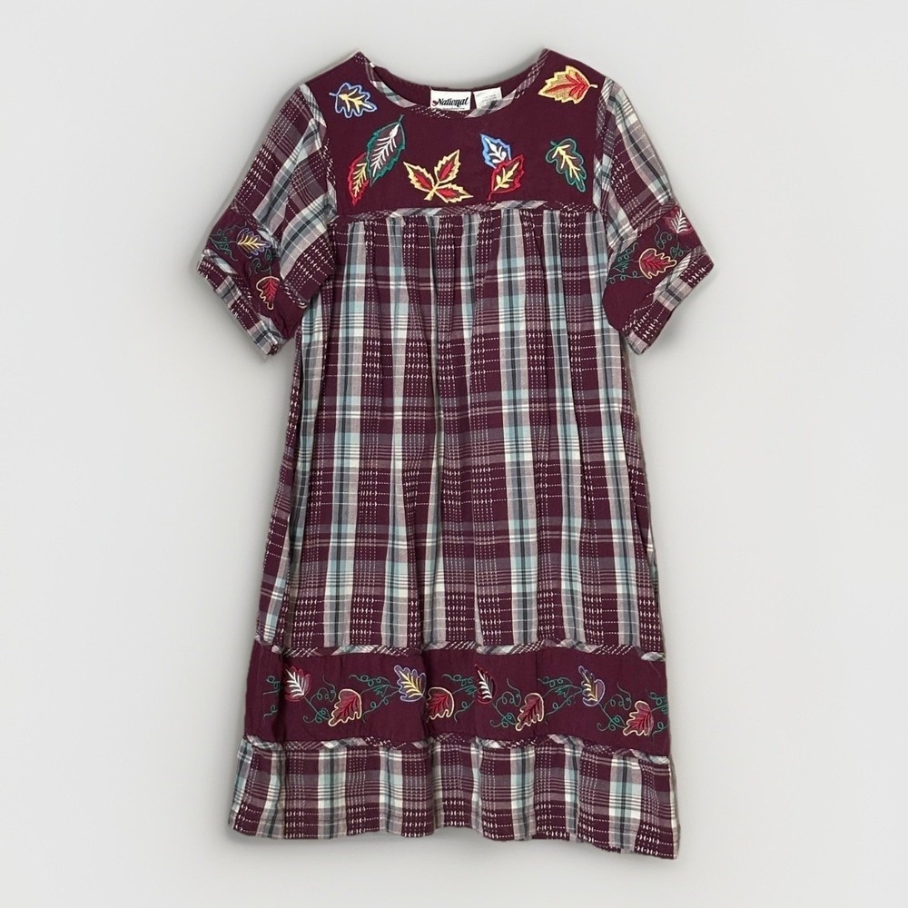 VTG National Embroidered Nightgown Cottagecore‎ House Dress Oversized Granny